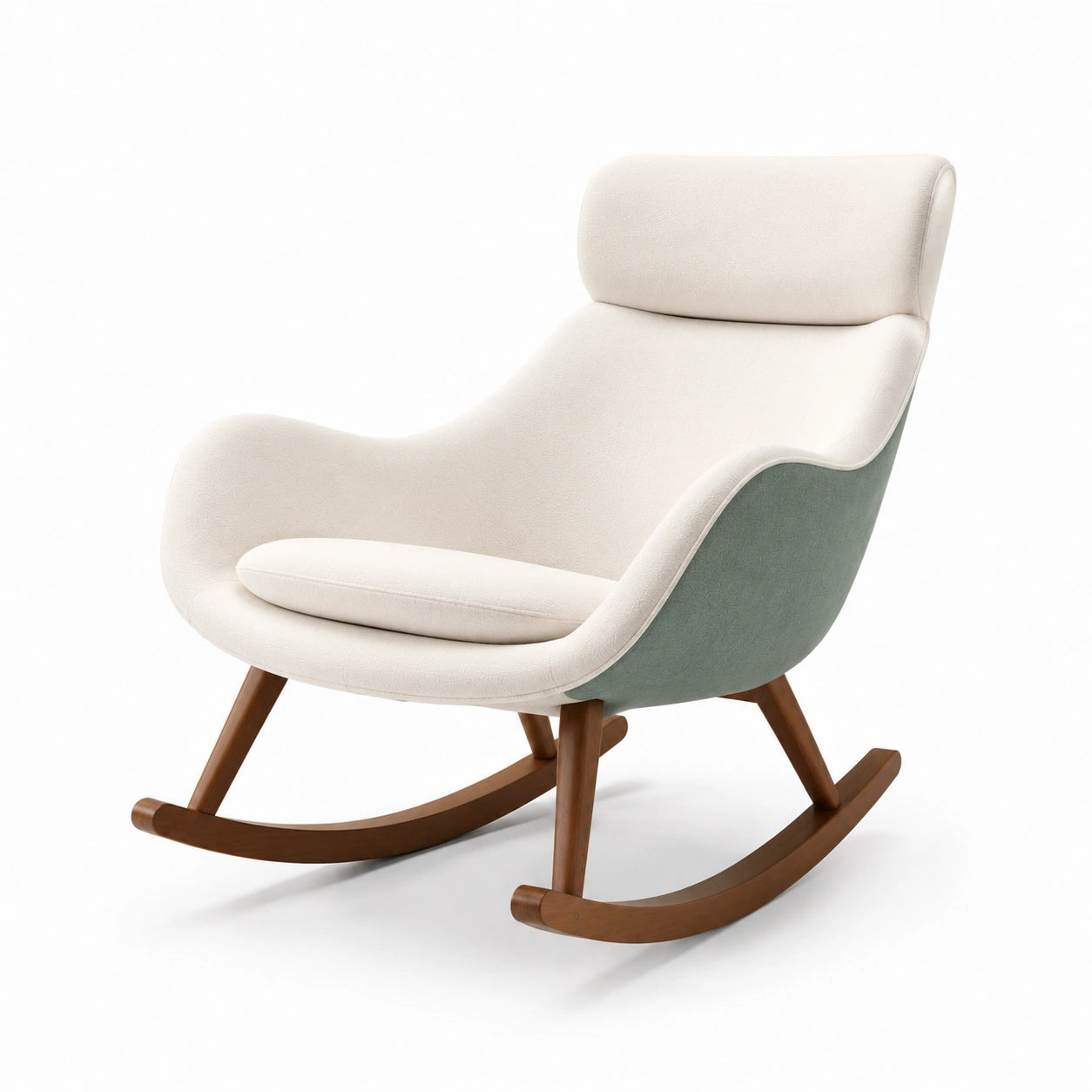 Mecedora de Tela con Estructura de Madera
