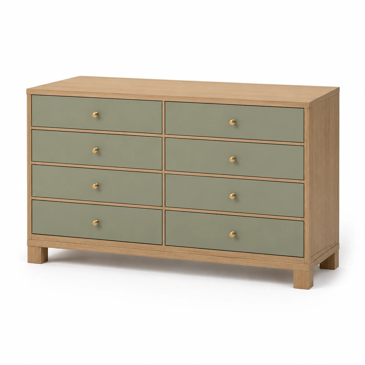 Cómoda de Madera con Cajones Verde 8 Cajones