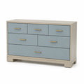 Cómoda de MDF con Cajones Azules y Beige