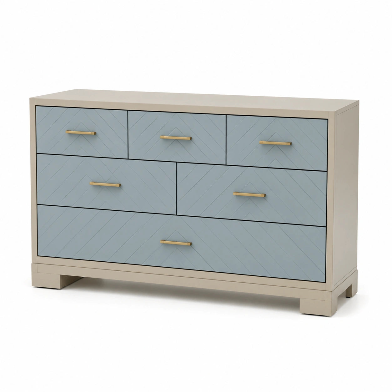 Cómoda de MDF con Cajones Azules y Beige