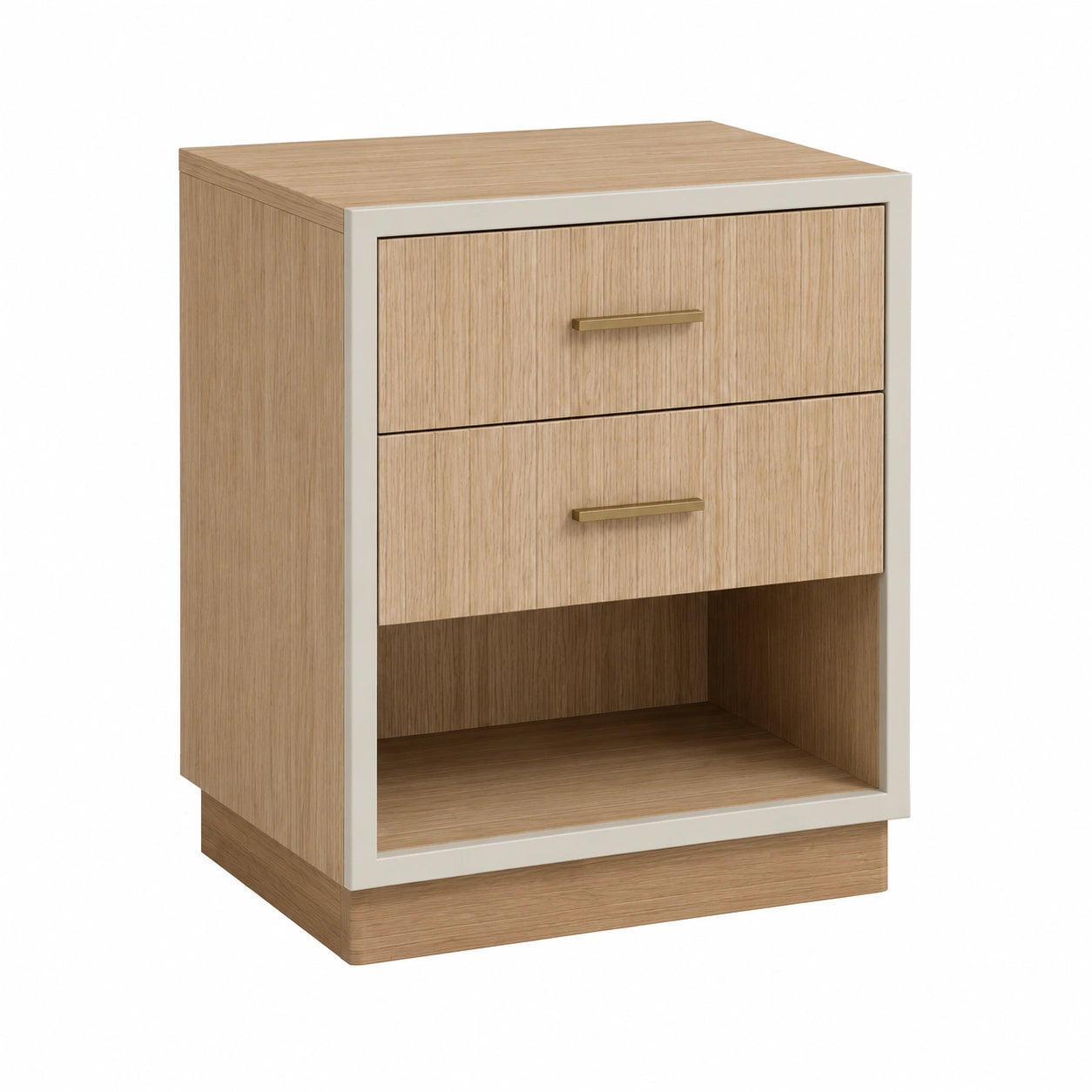Mesa de Noche de Madera con Detalles de Metal 40x30x60 cm