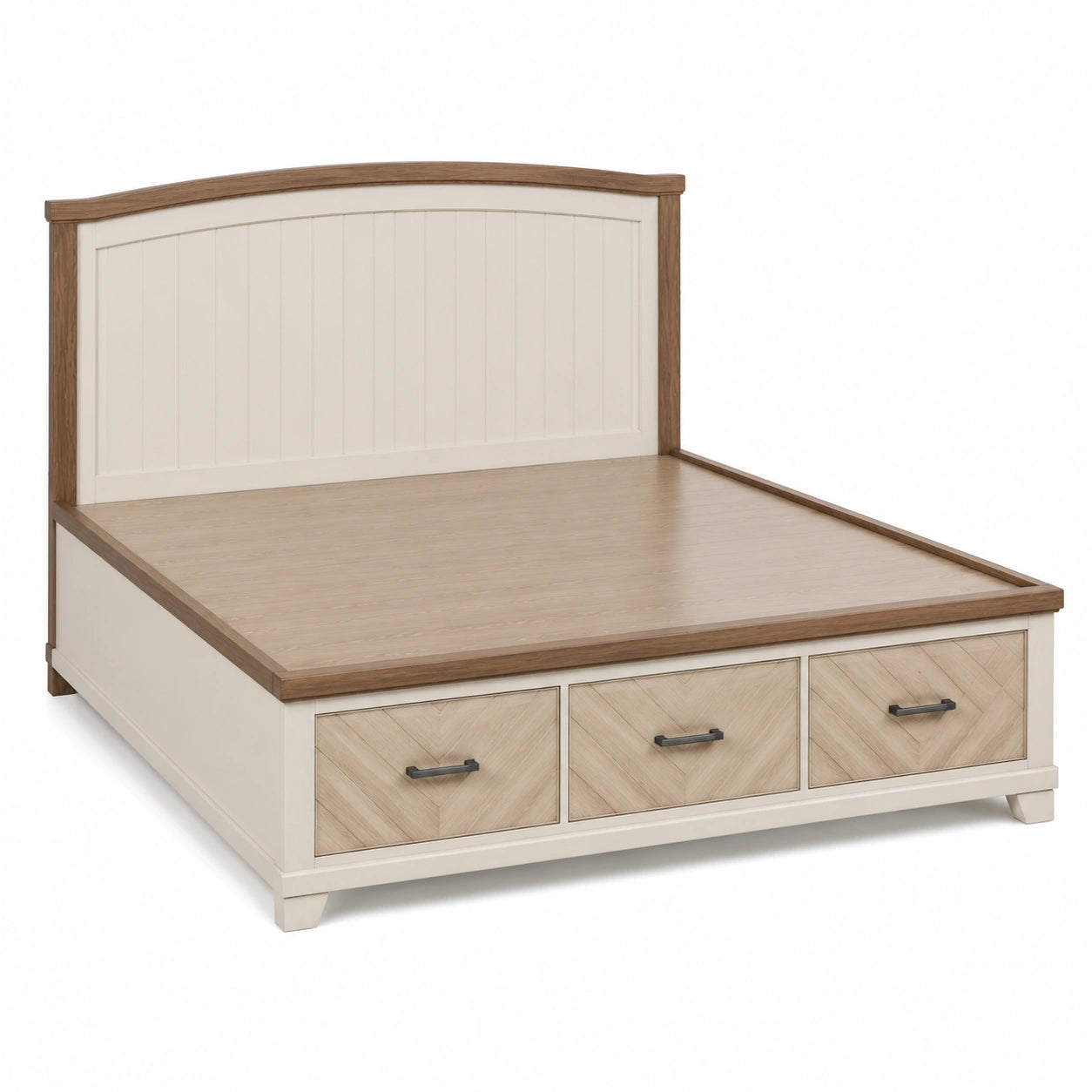 Cama doble de madera con cajones 200x160 cm
