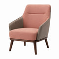 Sillón de Tela y Piel Sintética con Patas de Madera