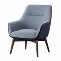Sillón de Tela Gris Azul con Patas de Madera