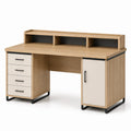Escritorio de Madera con Almacenamiento de Melamina y Metal 140x60x90 cm