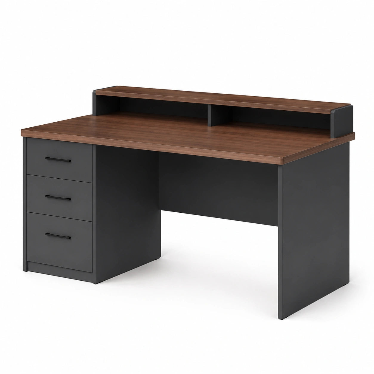 Escritorio de madera y metal con cajones 150x75x90 cm