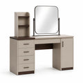 Tocador de MDF con Espejo y Almacenamiento Beige/Marrón