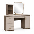 Tocador de Madera y Laminado Beige con Espejo y Cajones