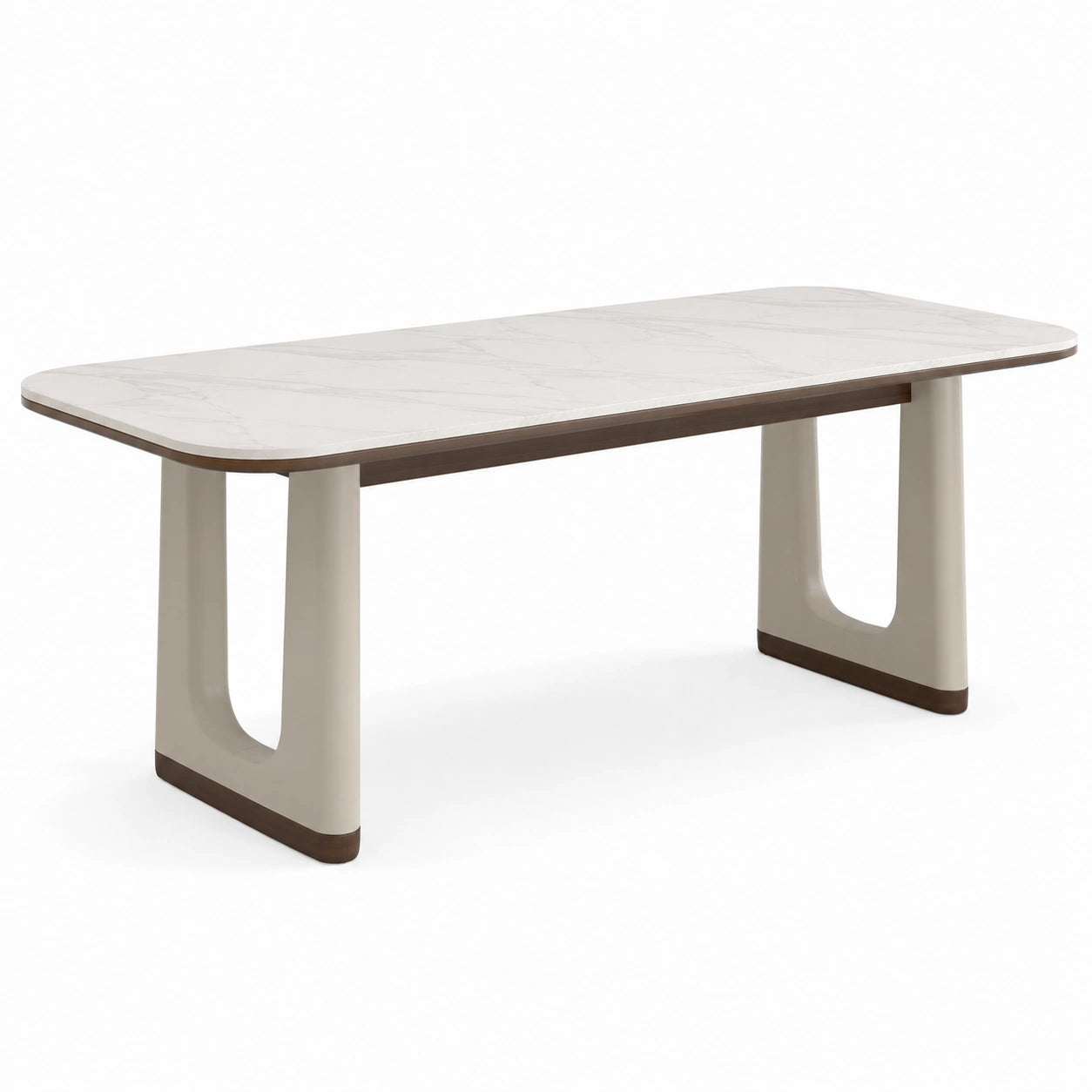 Mesa de Comedor Rectangular de Mármol y Madera 180x90x75 cm