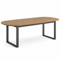 Mesa de comedor ovalada de madera y metal 200x100x75 cm
