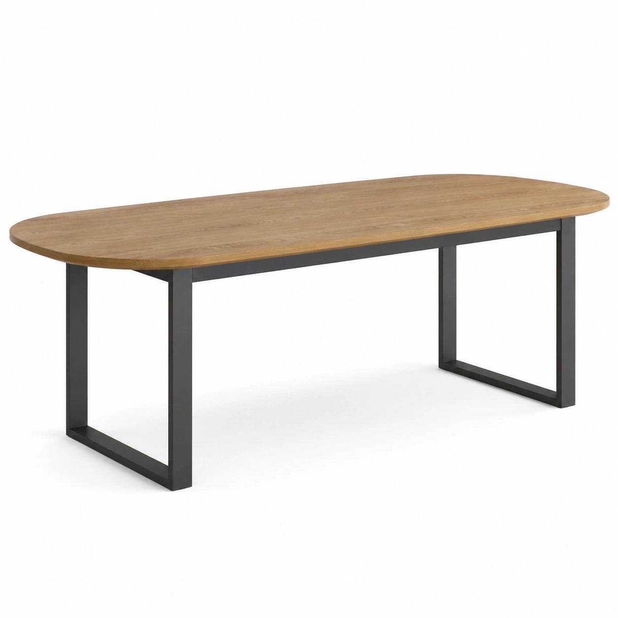 Mesa de comedor ovalada de madera y metal 200x100x75 cm