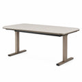 Mesa de comedor de metal y superficie de cerámica 180x90x75 cm