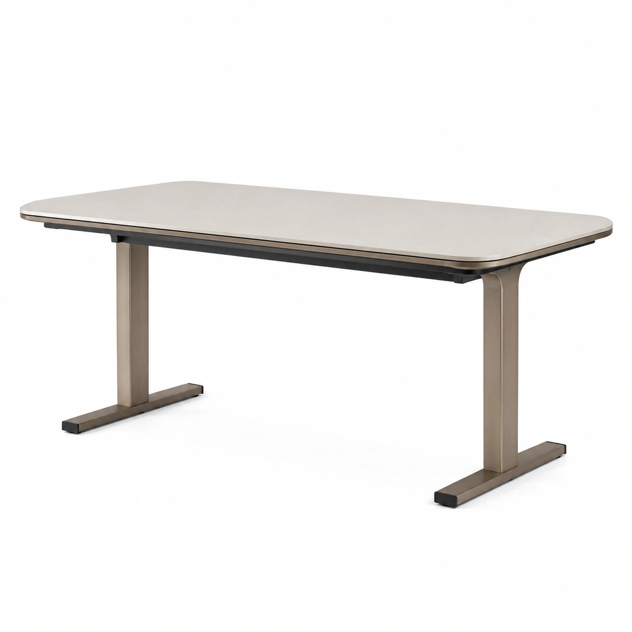 Mesa de comedor de metal y superficie de cerámica 180x90x75 cm