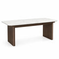 Mesa de Madera y Mármol Blanco 200x100x75 cm