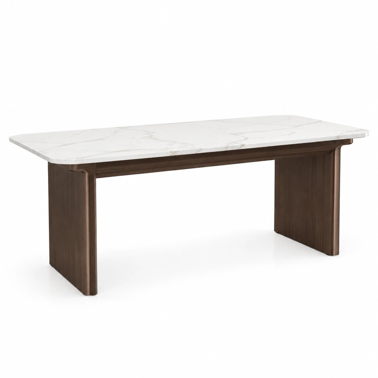 Mesa de Madera y Mármol Blanco 200x100x75 cm