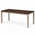 Mesa de comedor rectangular de roble y acero inoxidable 200x90x75 cm