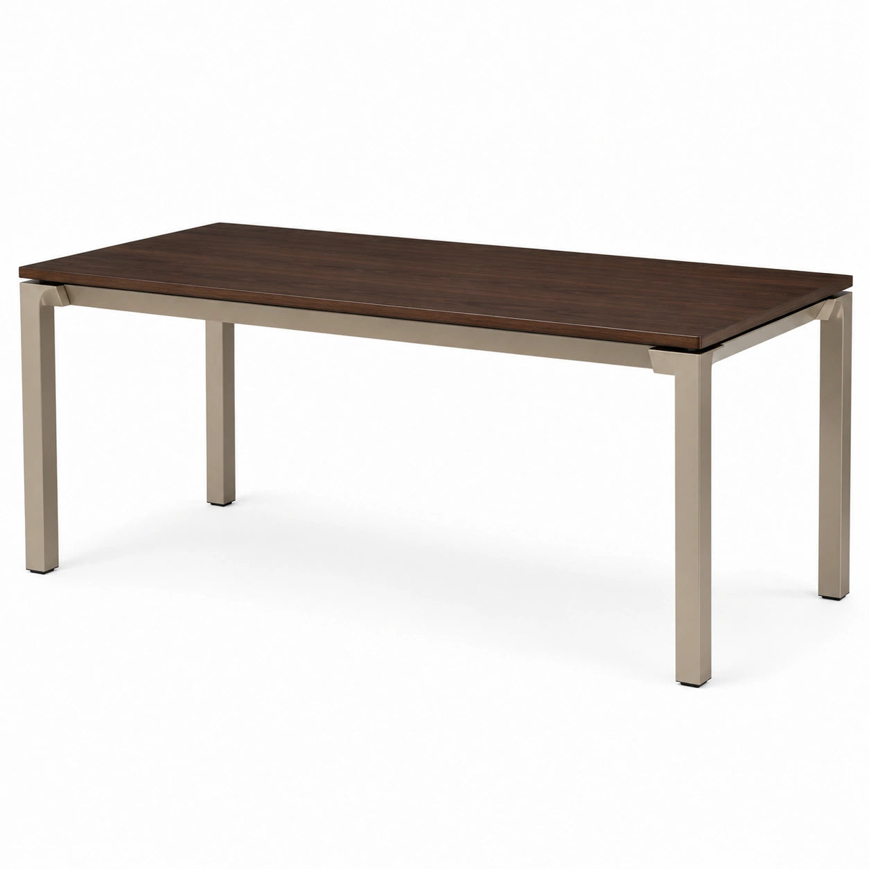 Mesa de comedor rectangular de roble y acero inoxidable 200x90x75 cm
