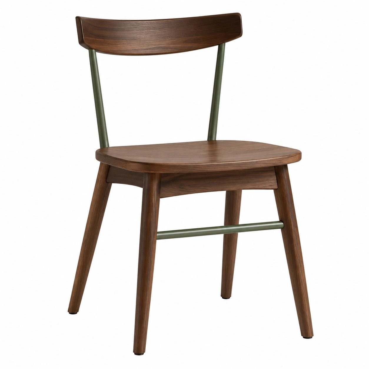 Silla de Madera de Nogal y Metal Marrón/Verde