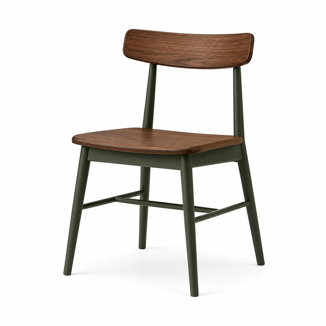 Silla de madera y metal verde oscuro 45x52x80 cm