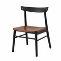 Silla de madera contrachapada y metal negro 45x50x80 cm