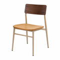 Silla de comedor de madera y metal