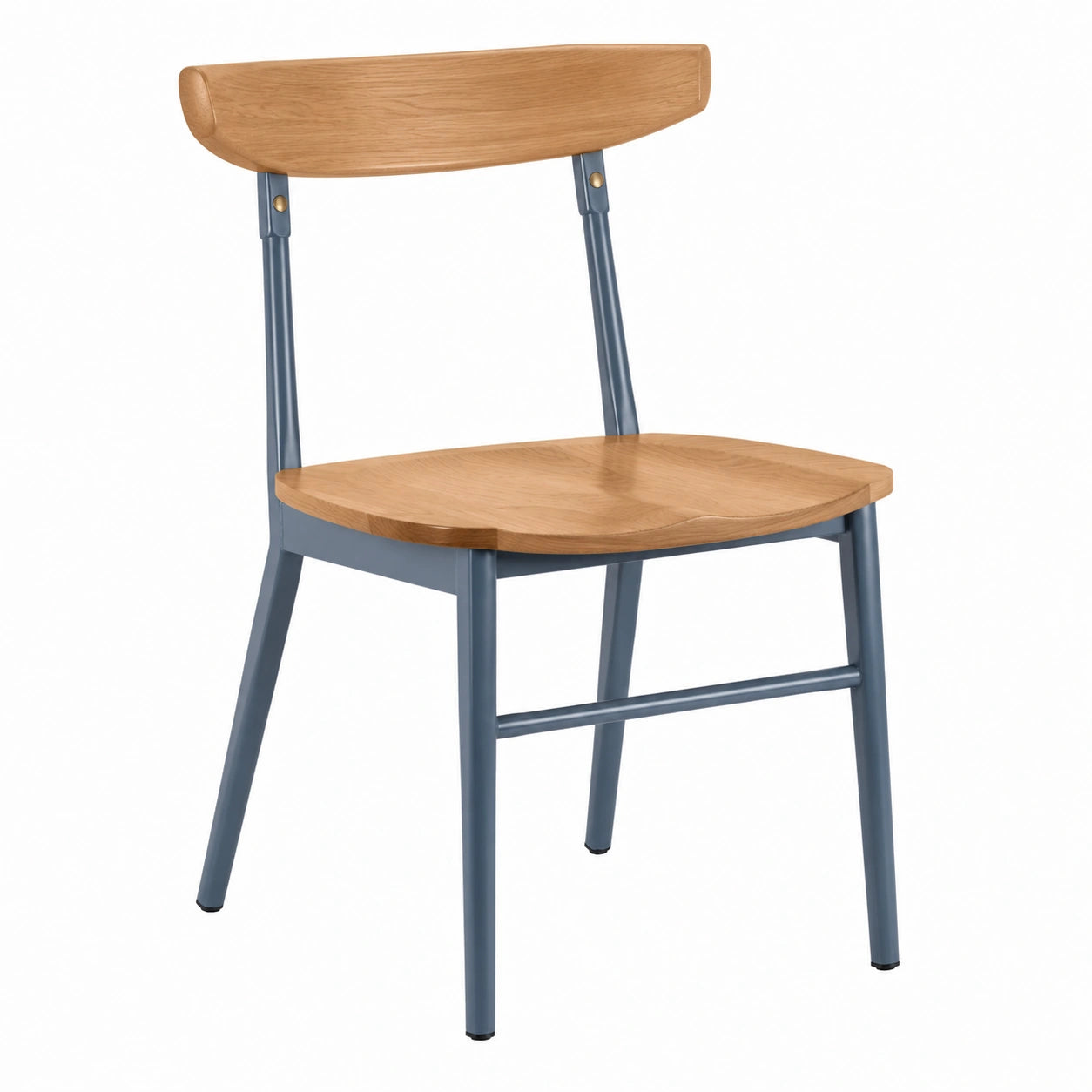 Silla de comedor de roble y metal Azul 84cm