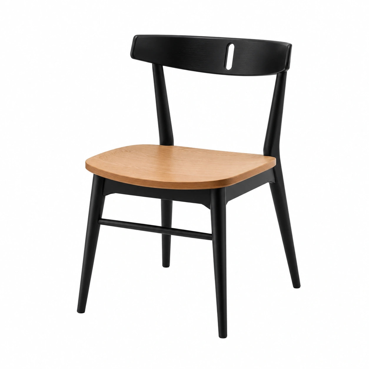 Silla de madera y metal Negro/Madera natural