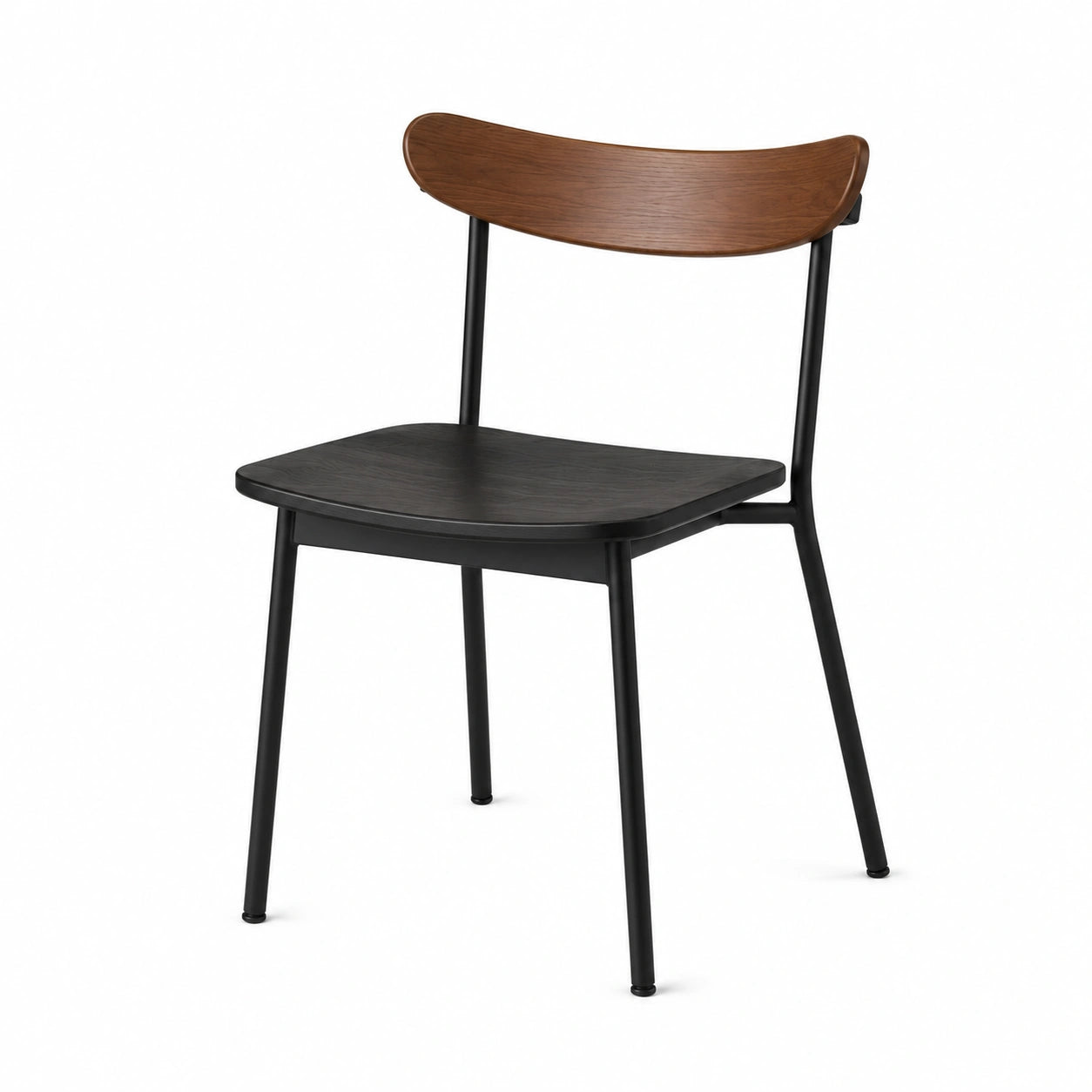 Silla de Metal y Madera Negra y Marrón 45 cm