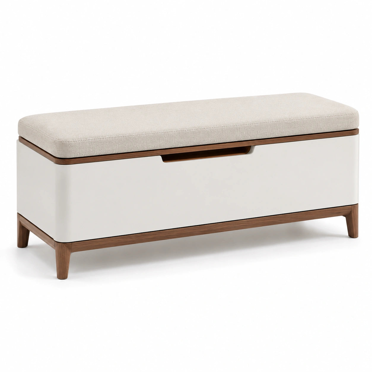 Banco de almacenamiento de lino y madera 120x40x45 cm